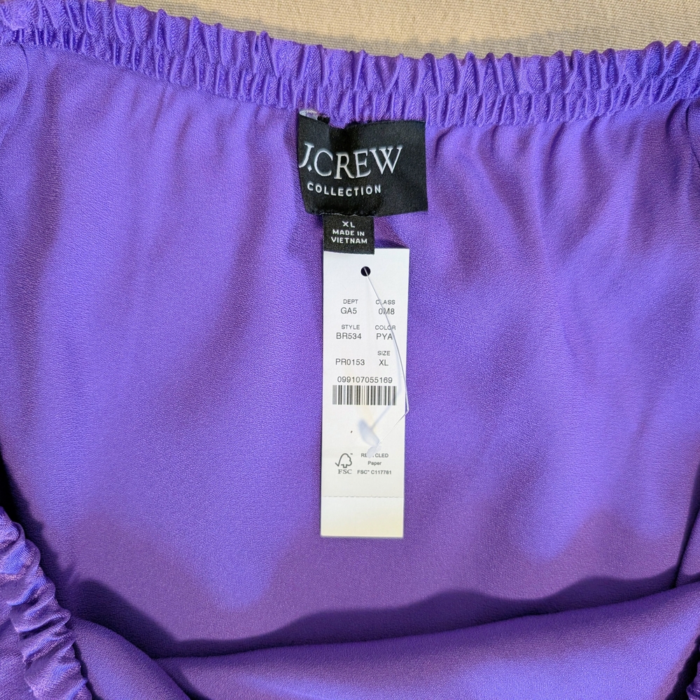 J. Crew Luster Crepe Maxi Skirt Side Slits | Purple | NWT | XL - Picture 7 of 8
